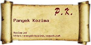 Panyek Kozima névjegykártya